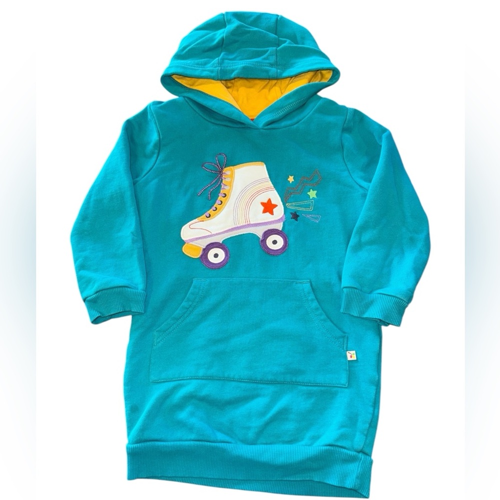 Frugi Rainbow Skater Sweatshirt Hoodie Dress